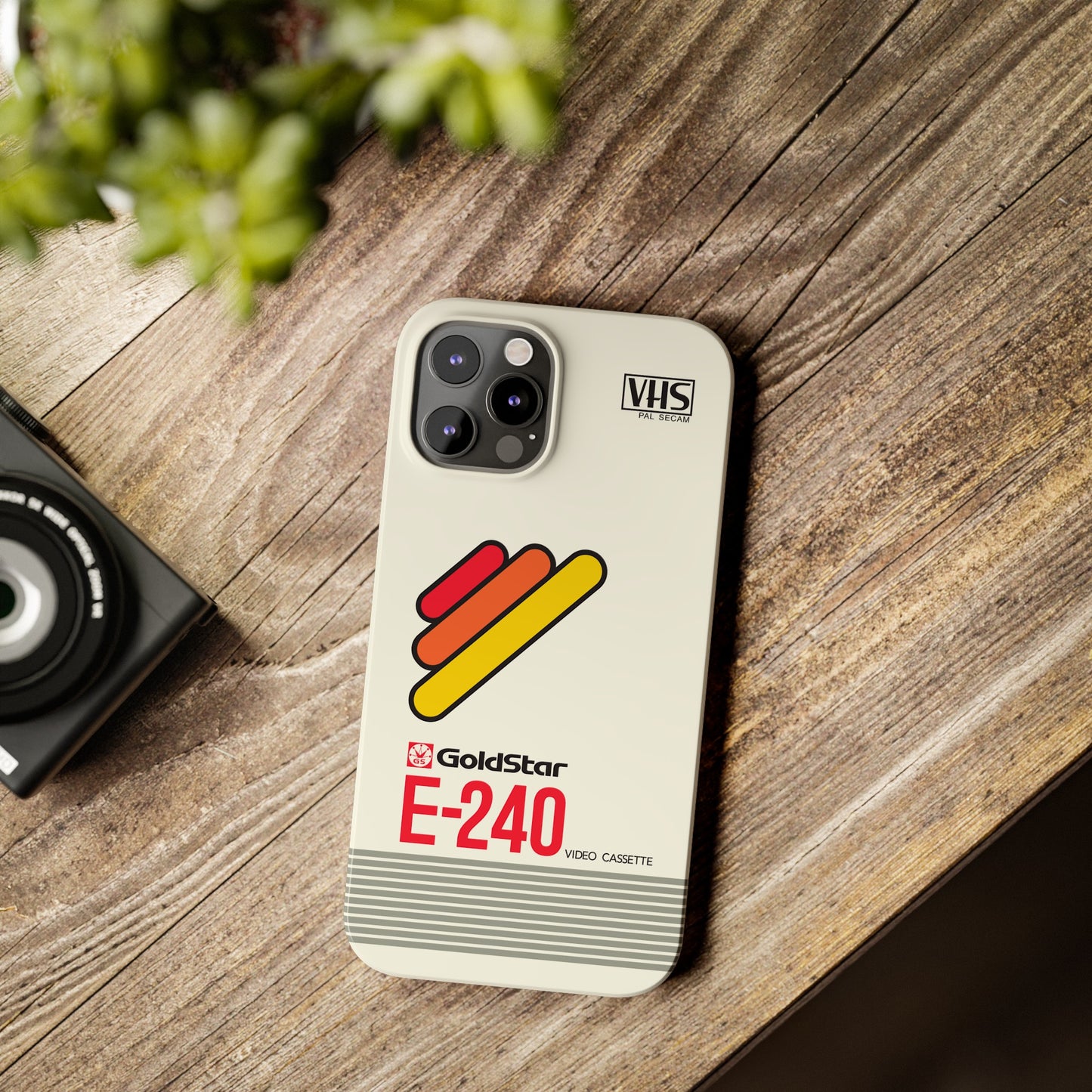 VHS Visions - retro Goldstar E-240 VHS tape inspired slim iPhone cases