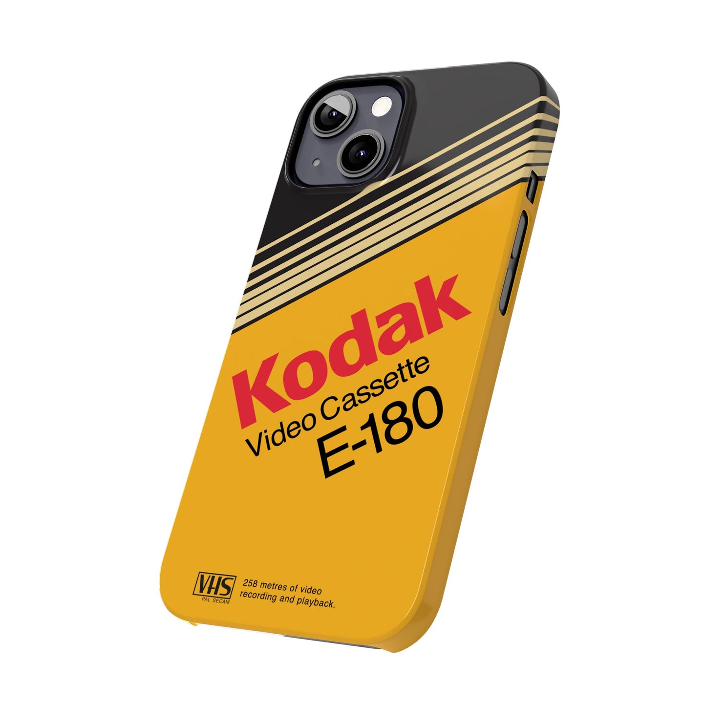 VHS Visions - retro Kodak E180 VHS tape inspired slim iPhone cases
