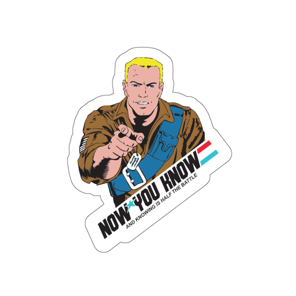 GI Joe Duke "Now You Know" die-cut stickers