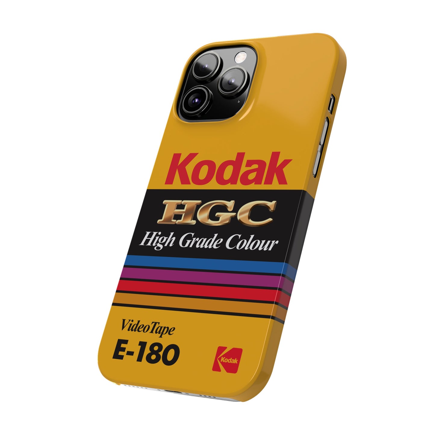 VHS Visions - retro Kodak HGC High Grade Colour E-180 VHS tape inspired slim iPhone cases