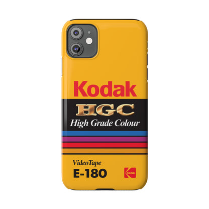 VHS Visions - retro Kodak HGC High Grade Colour E-180 VHS tape inspired slim iPhone cases