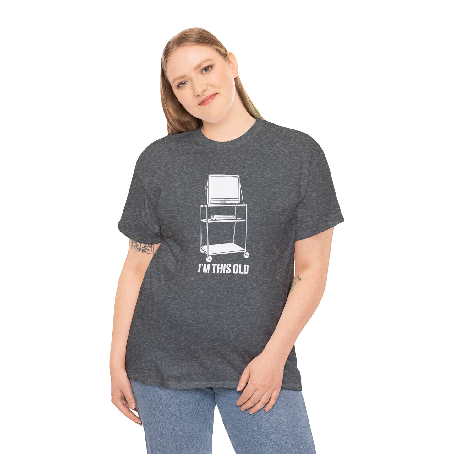 I'M THIS OLD - vintage TV and VCR on wheeled cart unisex t-shirt