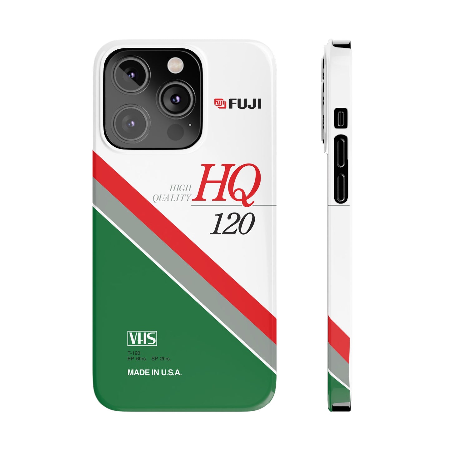 VHS Visions - retro Fuji HQ 120 VHS tape inspired slim iPhone cases