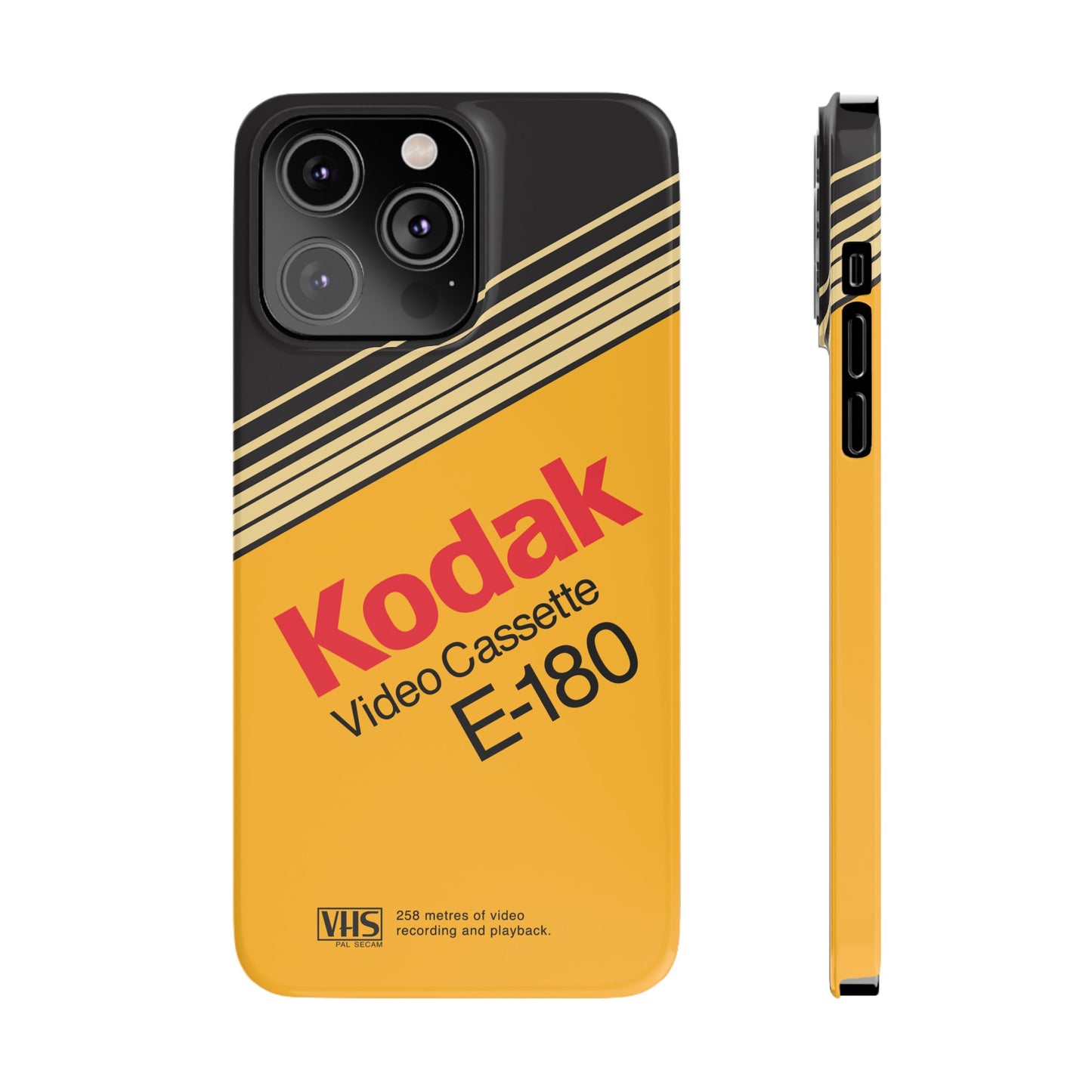 VHS Visions - retro Kodak E180 VHS tape inspired slim iPhone cases