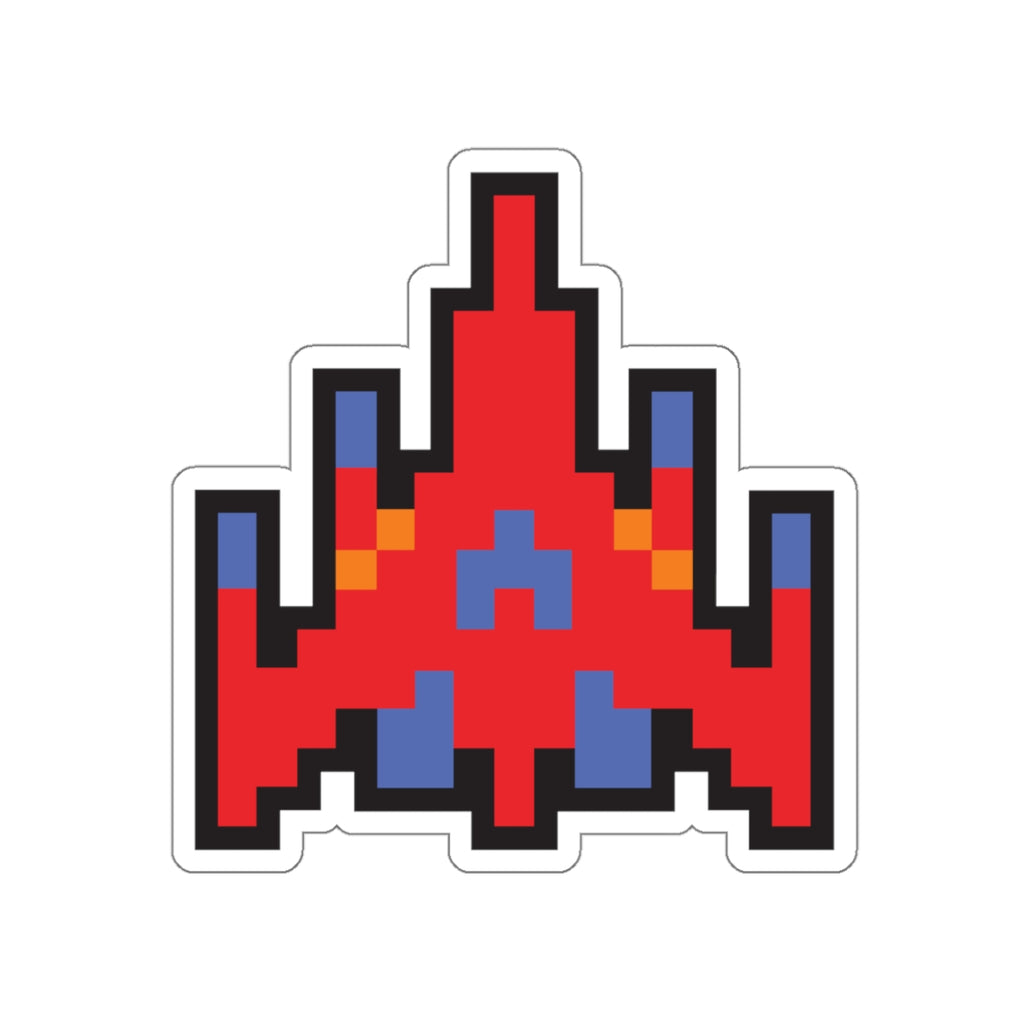 8-bit Legends: Galaga Red Fighter die-cut stickers - Rerun Designs