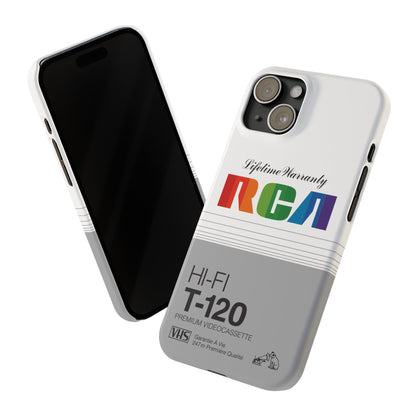 VHS Visions - retro RCA HI FI T-120 VHS tape inspired slim iPhone cases