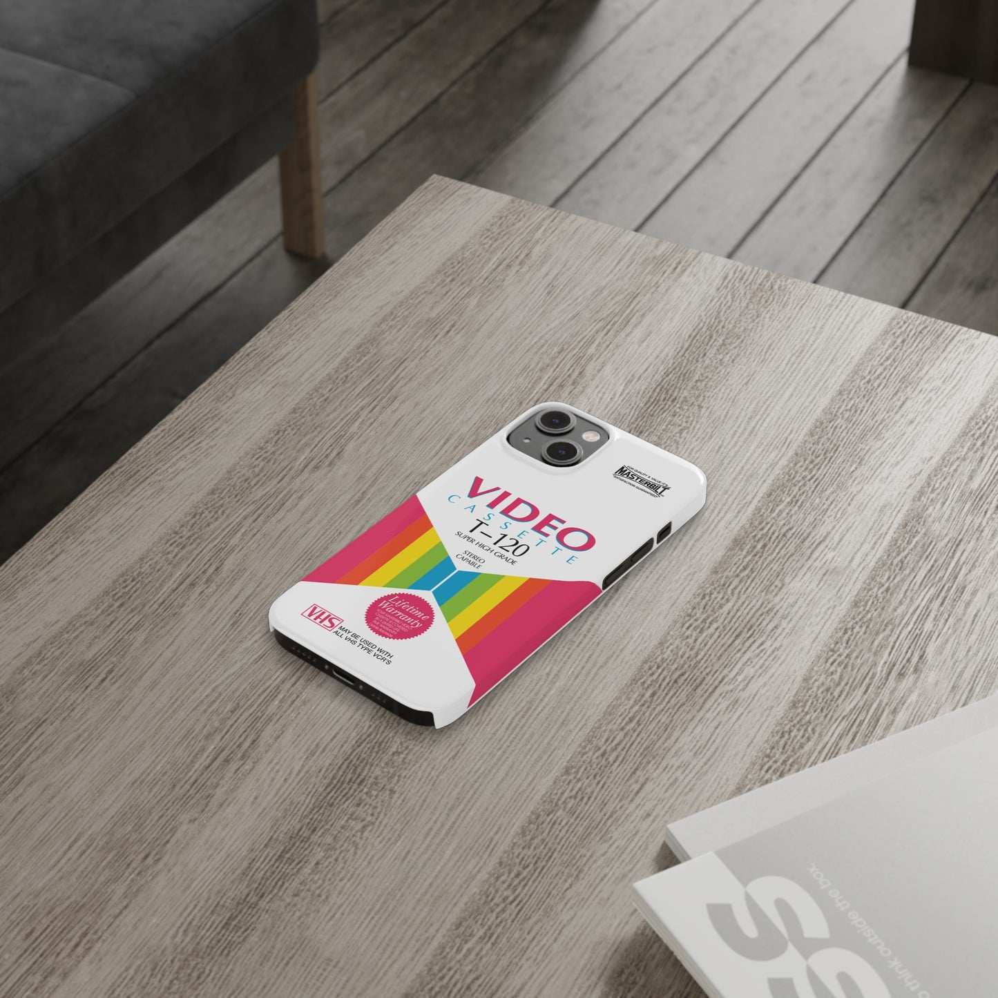 VHS Visions - retro Masterbilt T-120 Super High Grade VHS tape inspired slim iPhone cases