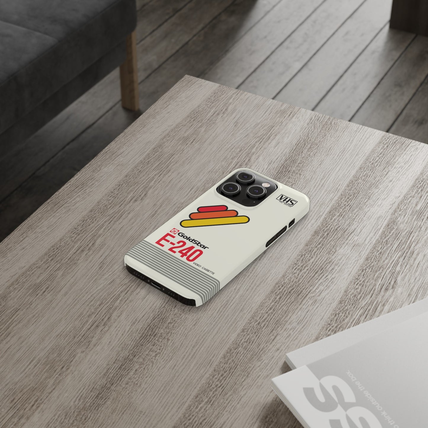 VHS Visions - retro Goldstar E-240 VHS tape inspired slim iPhone cases