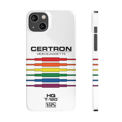 VHS Visions - retro Certron HQ T-120 VHS tape inspired slim iPhone cases