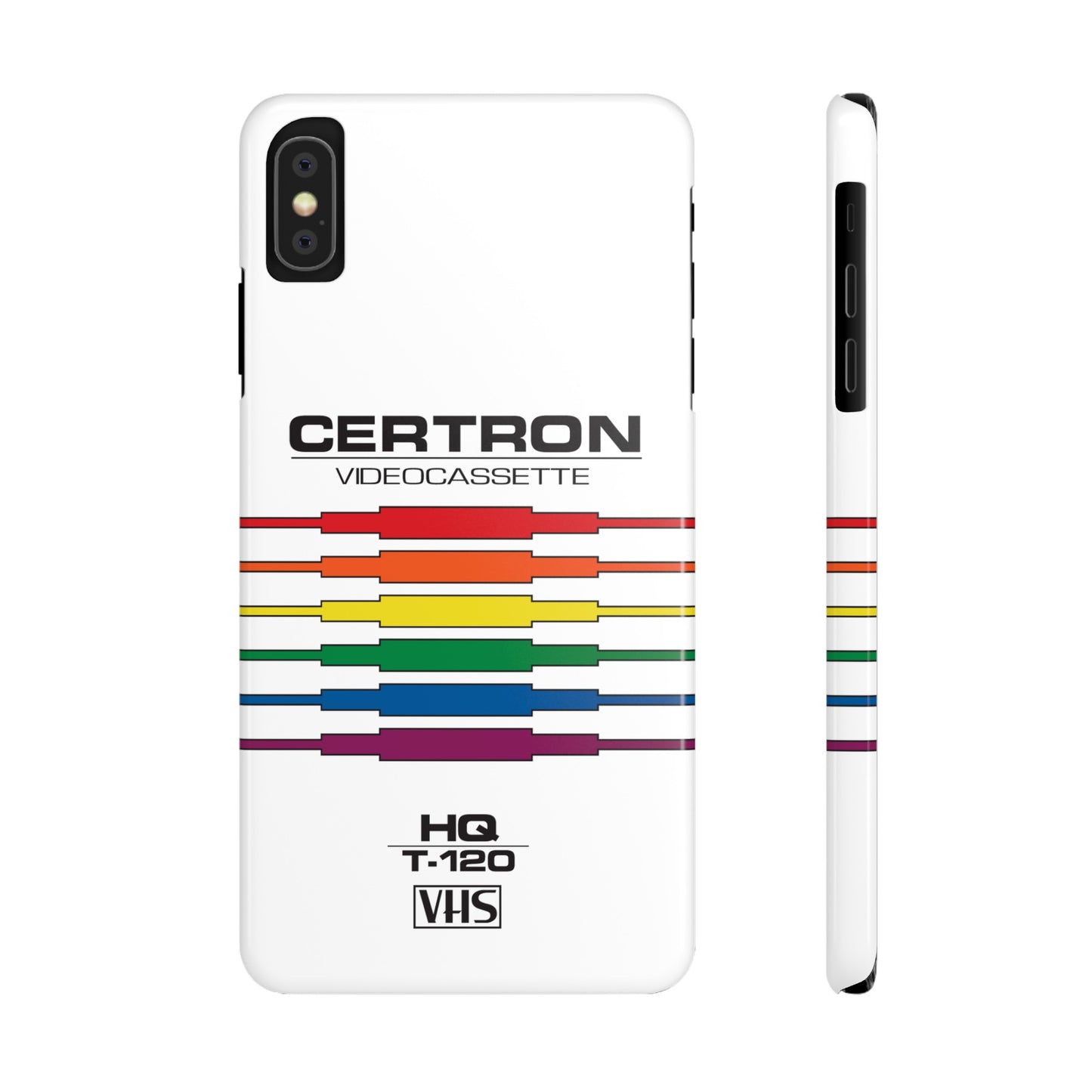 VHS Visions - retro Certron HQ T-120 VHS tape inspired slim iPhone cases