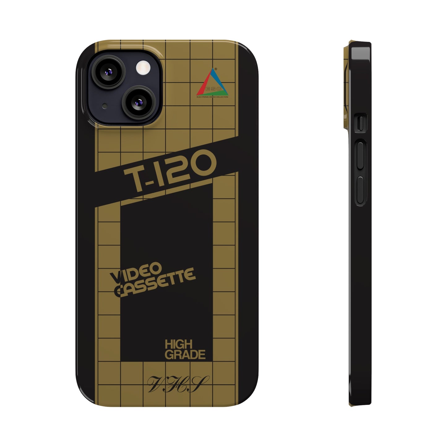 VHS Visions - retro ESC T-120 VHS tape inspired slim iPhone cases