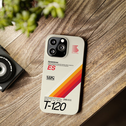 VHS Visions - retro Sony ES T-120 VHS tape inspired slim iPhone cases