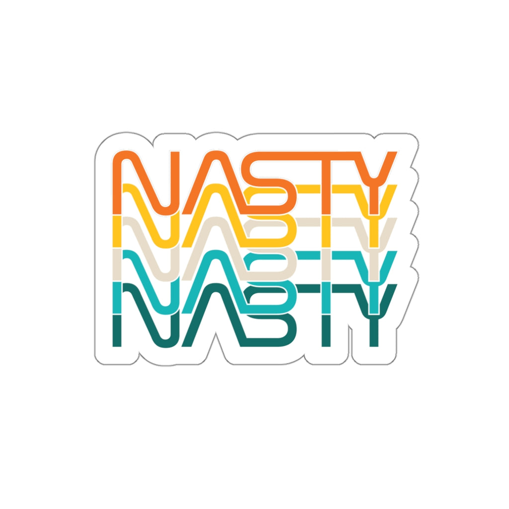 NASTY offset vintage NASA logo inspired die-cut stickers - Rerun Designs