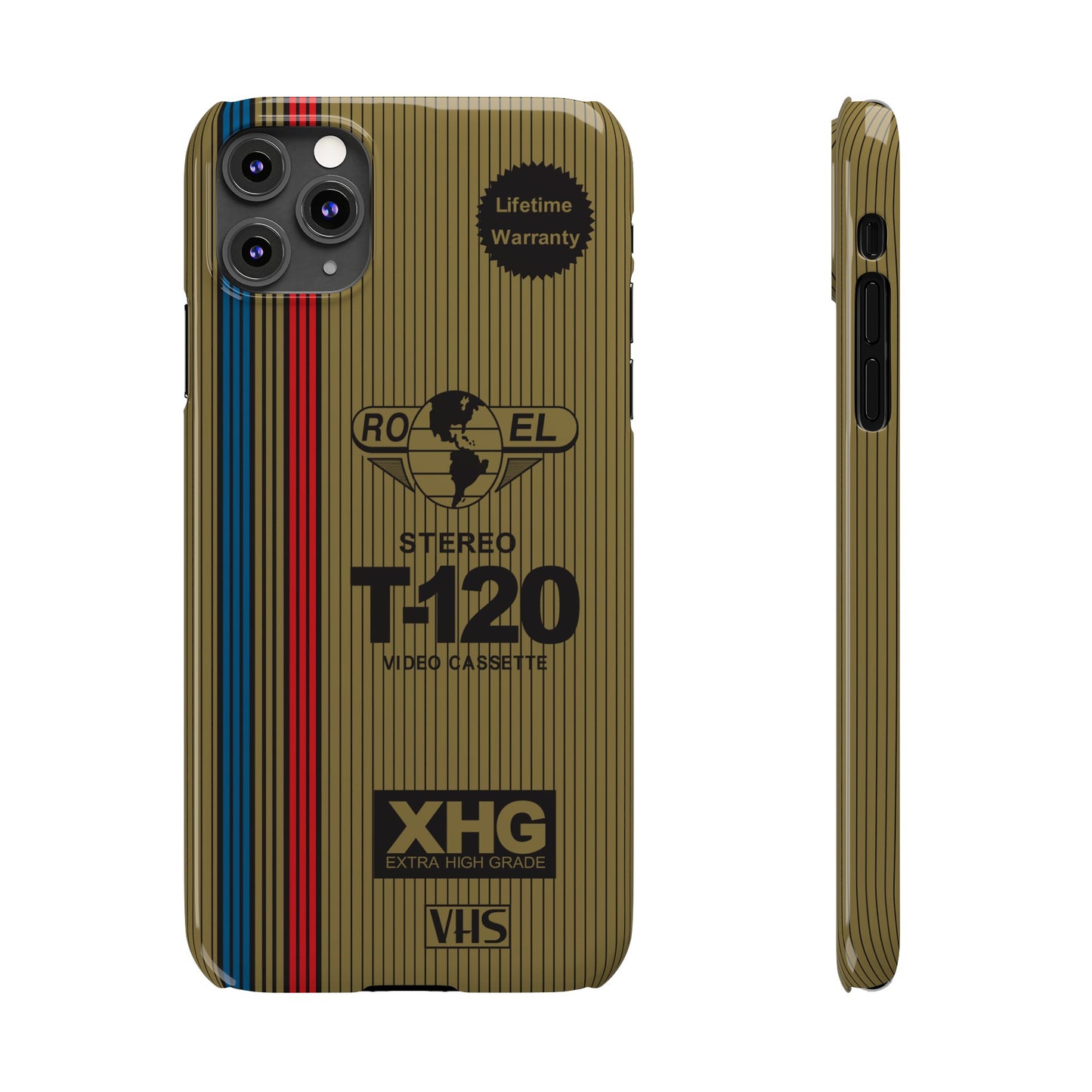 VHS Visions - retro RO EL stereo T-120 VHS tape inspired slim iPhone cases