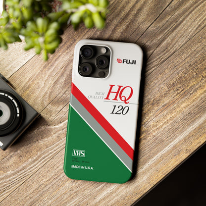 VHS Visions - retro Fuji HQ 120 VHS tape inspired slim iPhone cases