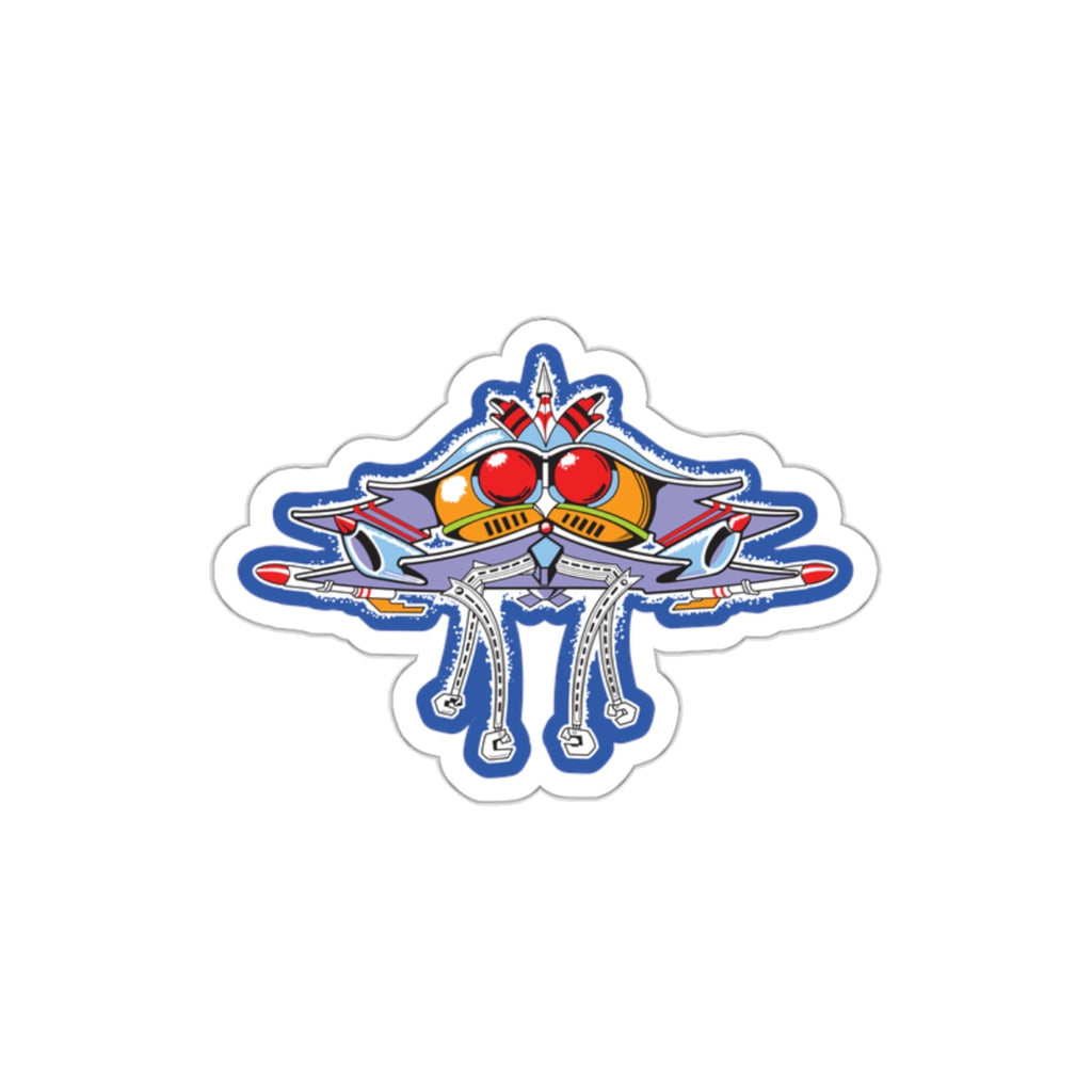 Galaga cabinet art die-cut stickers - Rerun Designs