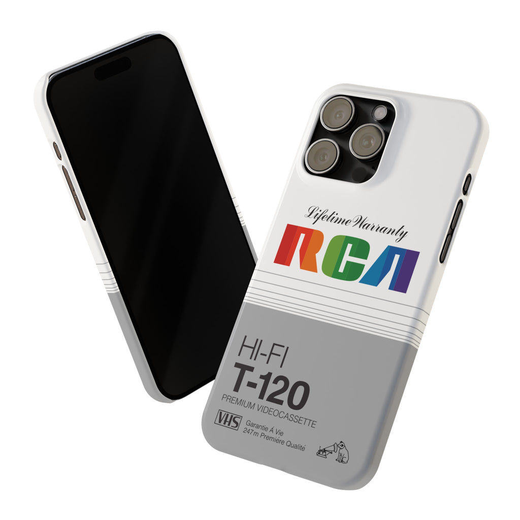 VHS Visions - retro RCA HI FI T-120 VHS tape inspired slim iPhone cases