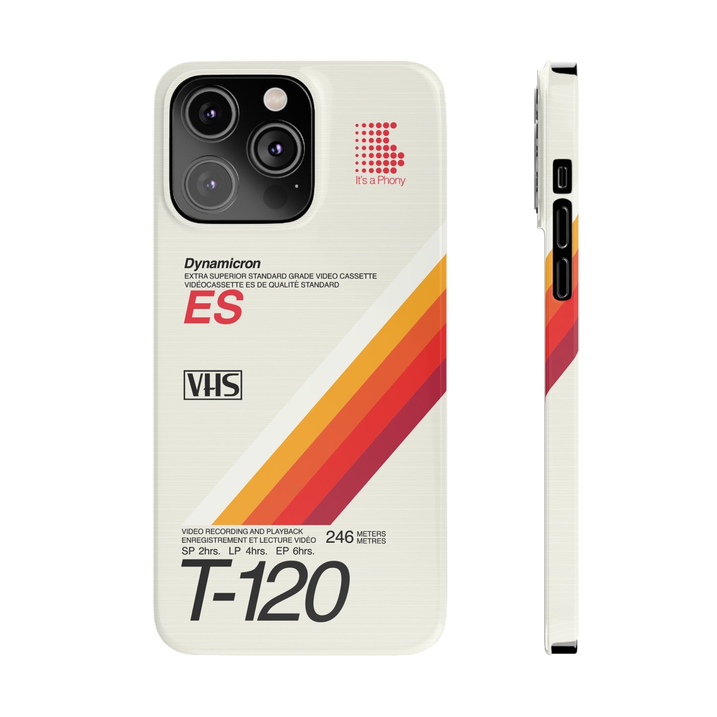 VHS Visions - retro Sony ES T-120 VHS tape inspired slim iPhone cases