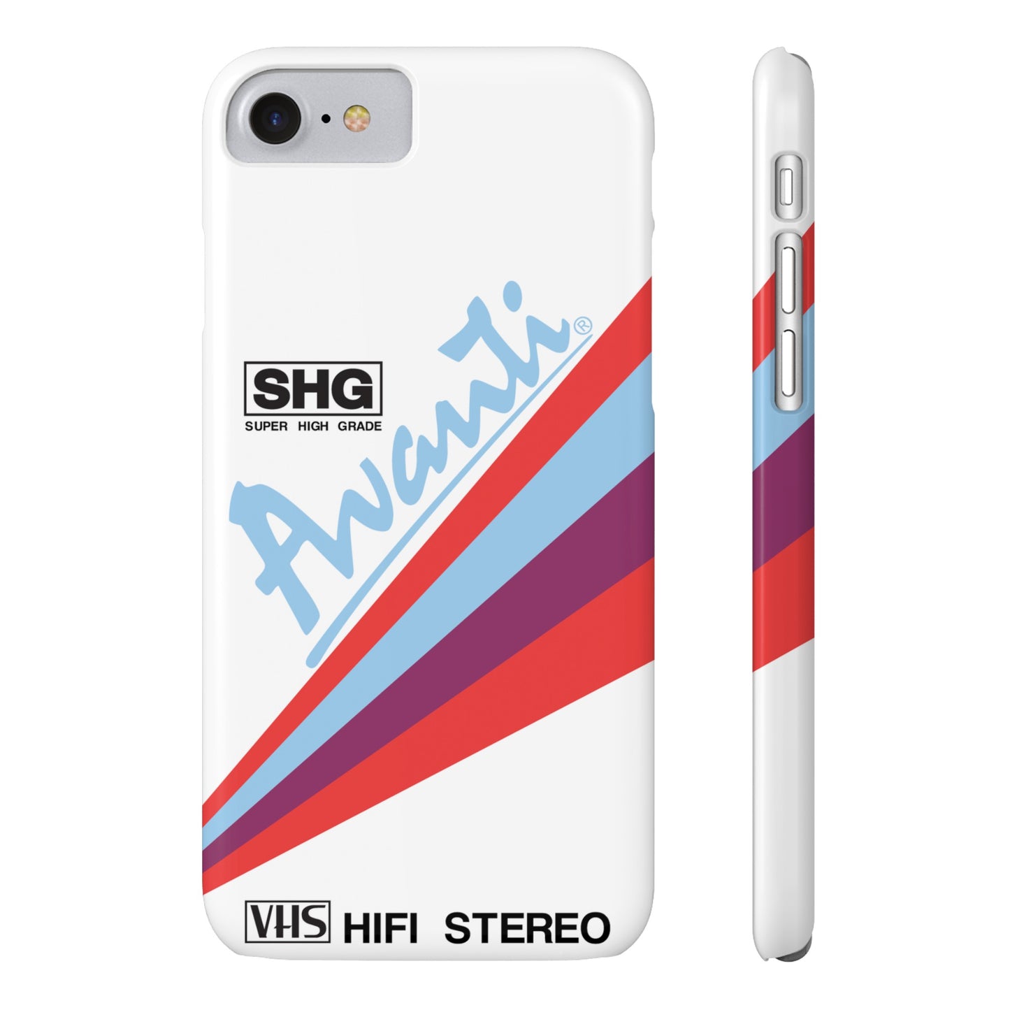 VHS Visions - retro Avanti SHG VHS tape inspired slim iPhone cases