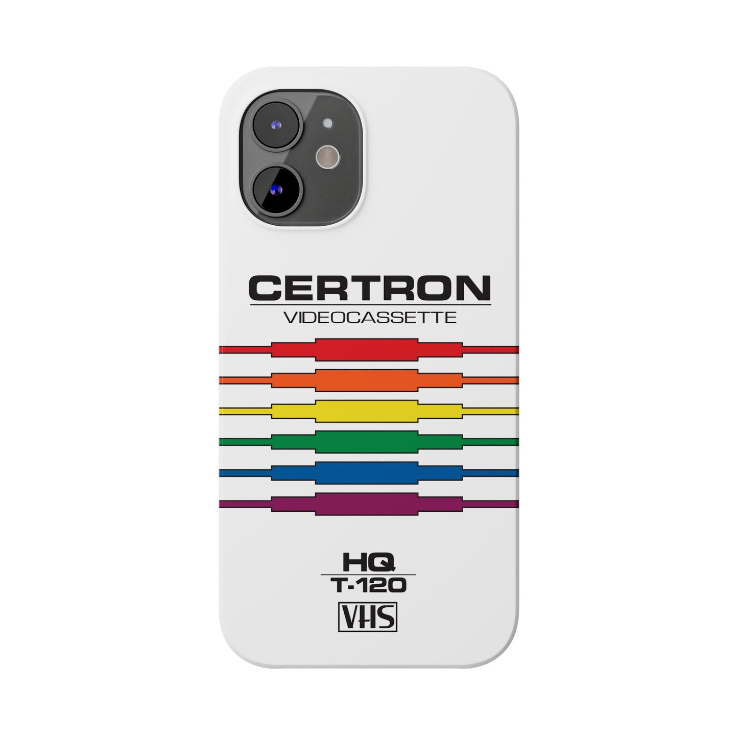 VHS Visions - retro Certron HQ T-120 VHS tape inspired slim iPhone cases