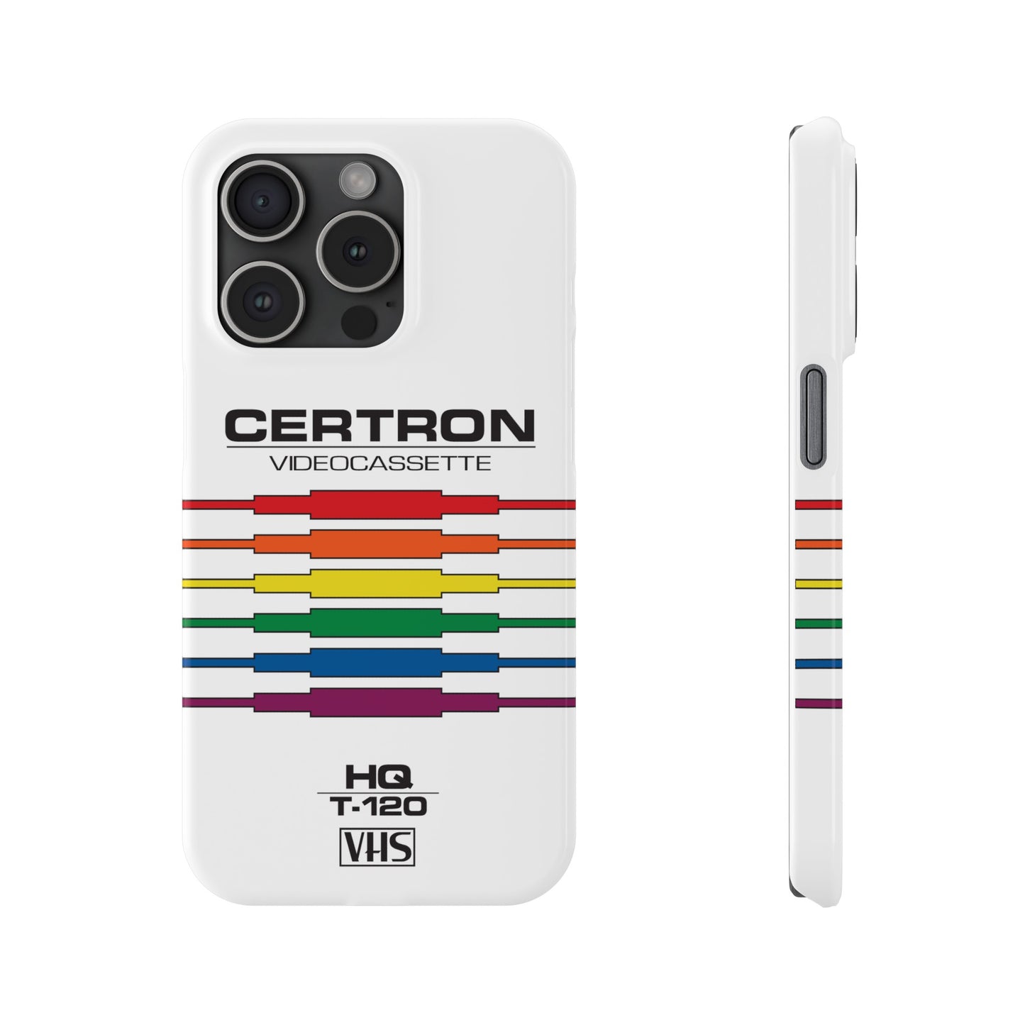VHS Visions - retro Certron HQ T-120 VHS tape inspired slim iPhone cases