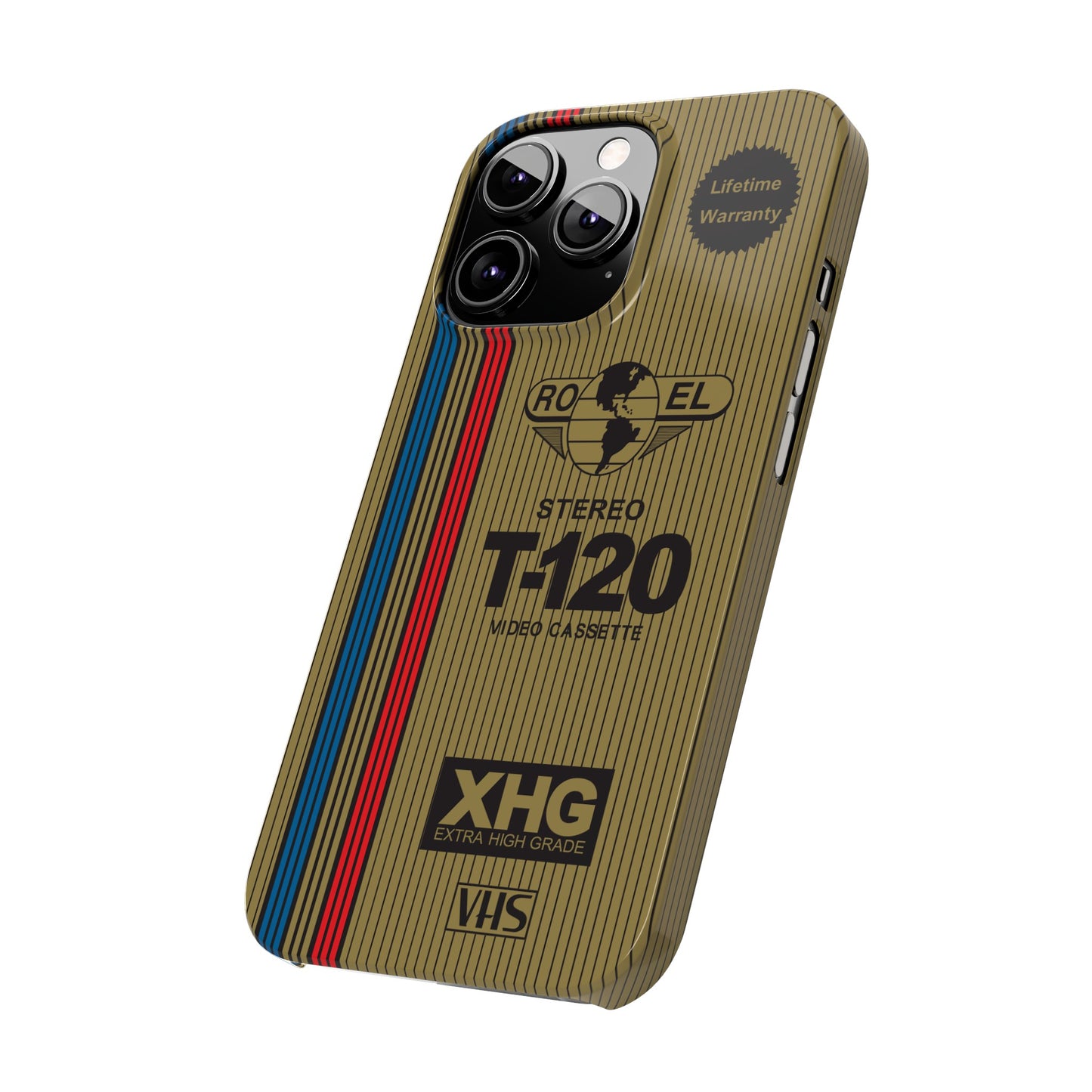 VHS Visions - retro RO EL stereo T-120 VHS tape inspired slim iPhone cases