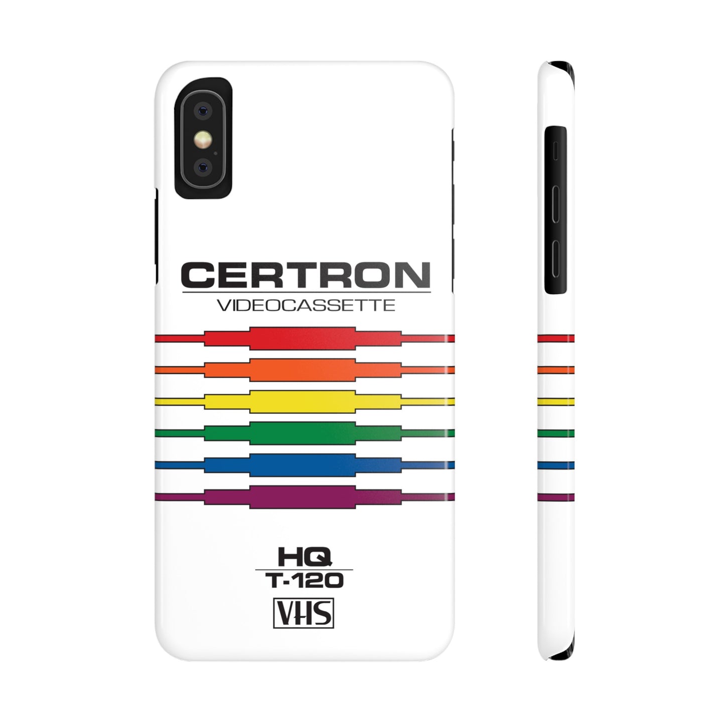VHS Visions - retro Certron HQ T-120 VHS tape inspired slim iPhone cases