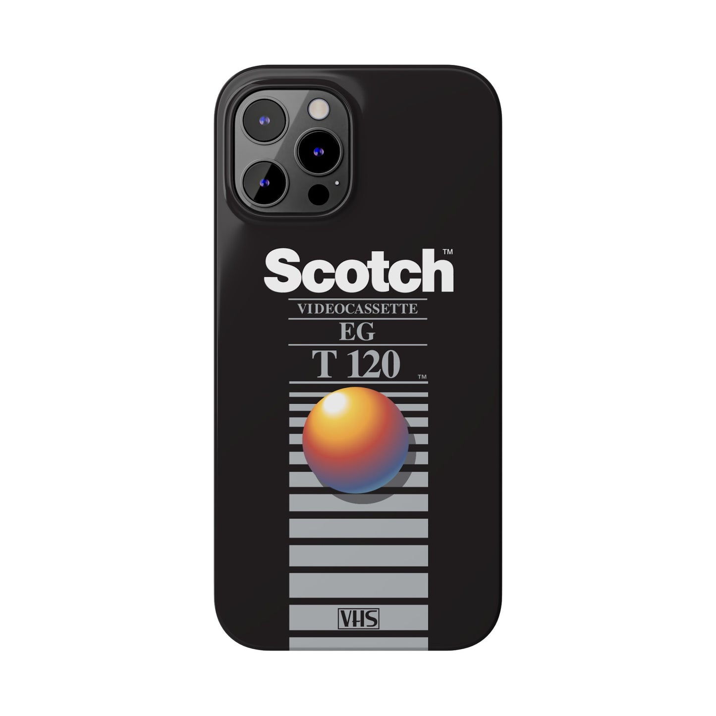 VHS Visions - retro Scotch EG T120 VHS tape inspired slim iPhone cases