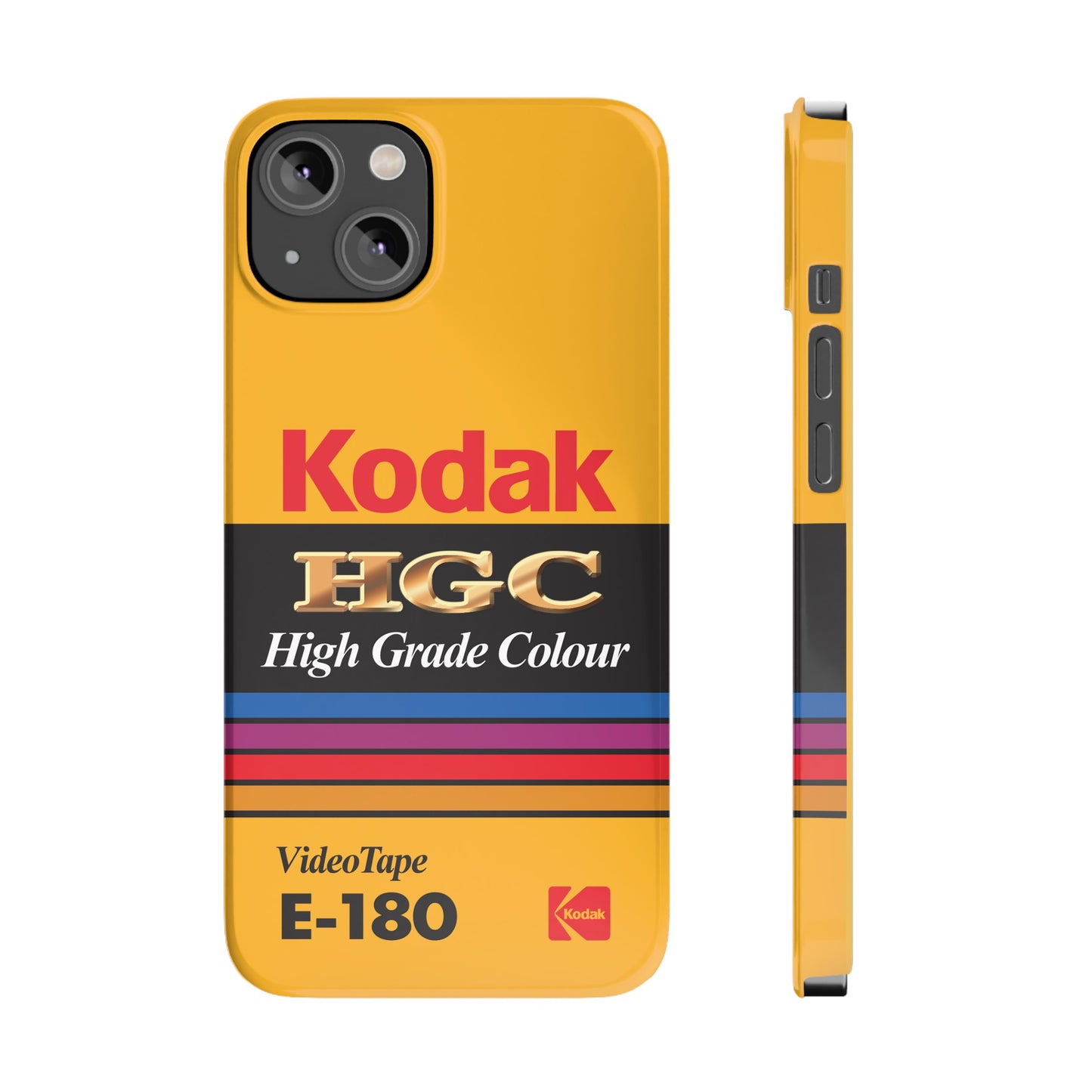 VHS Visions - retro Kodak HGC High Grade Colour E-180 VHS tape inspired slim iPhone cases