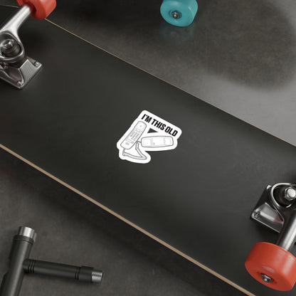 I'm this old - retro corded phone vinyl die cut sticker