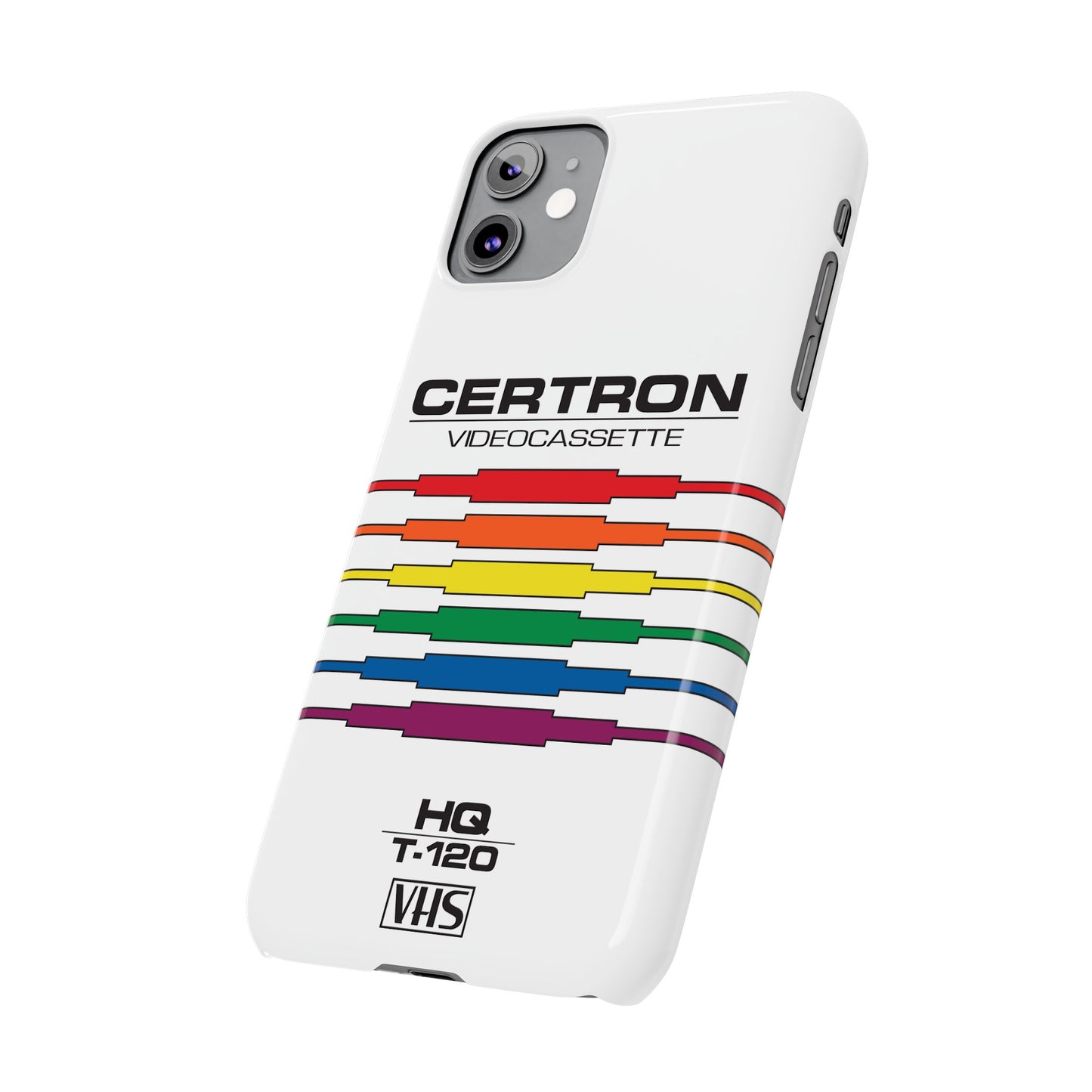VHS Visions - retro Certron HQ T-120 VHS tape inspired slim iPhone cases