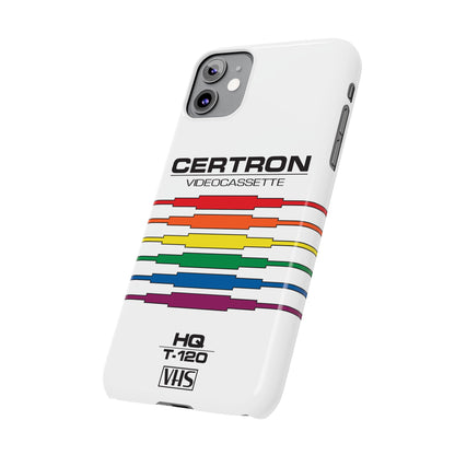 VHS Visions - retro Certron HQ T-120 VHS tape inspired slim iPhone cases