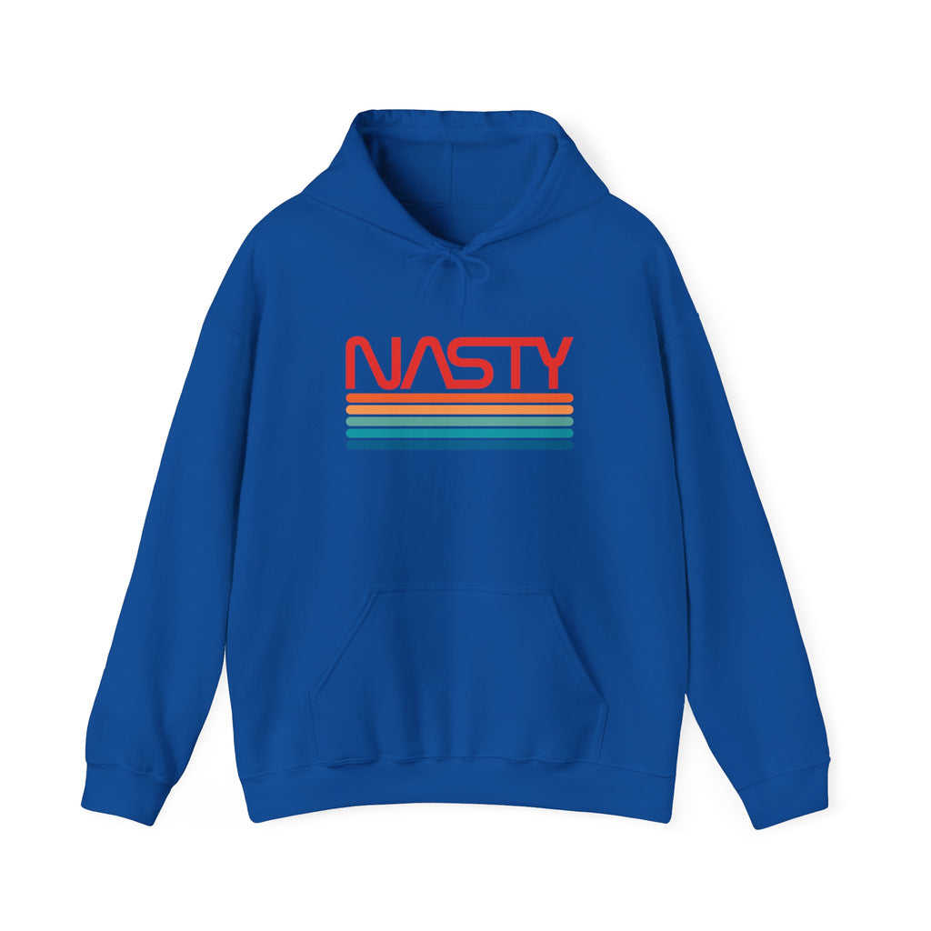 NASTY vintage rainbow NASA logo inspired unisex hooded sweatshirt