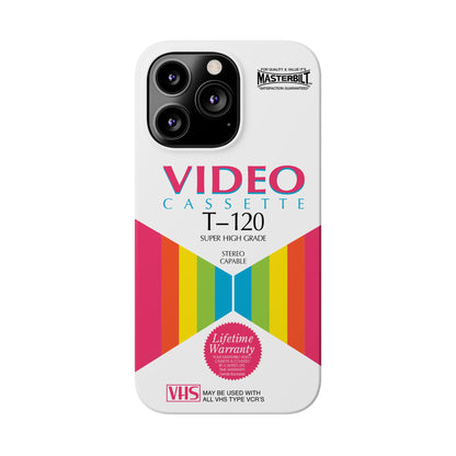 VHS Visions - retro Masterbilt T-120 Super High Grade VHS tape inspired slim iPhone cases