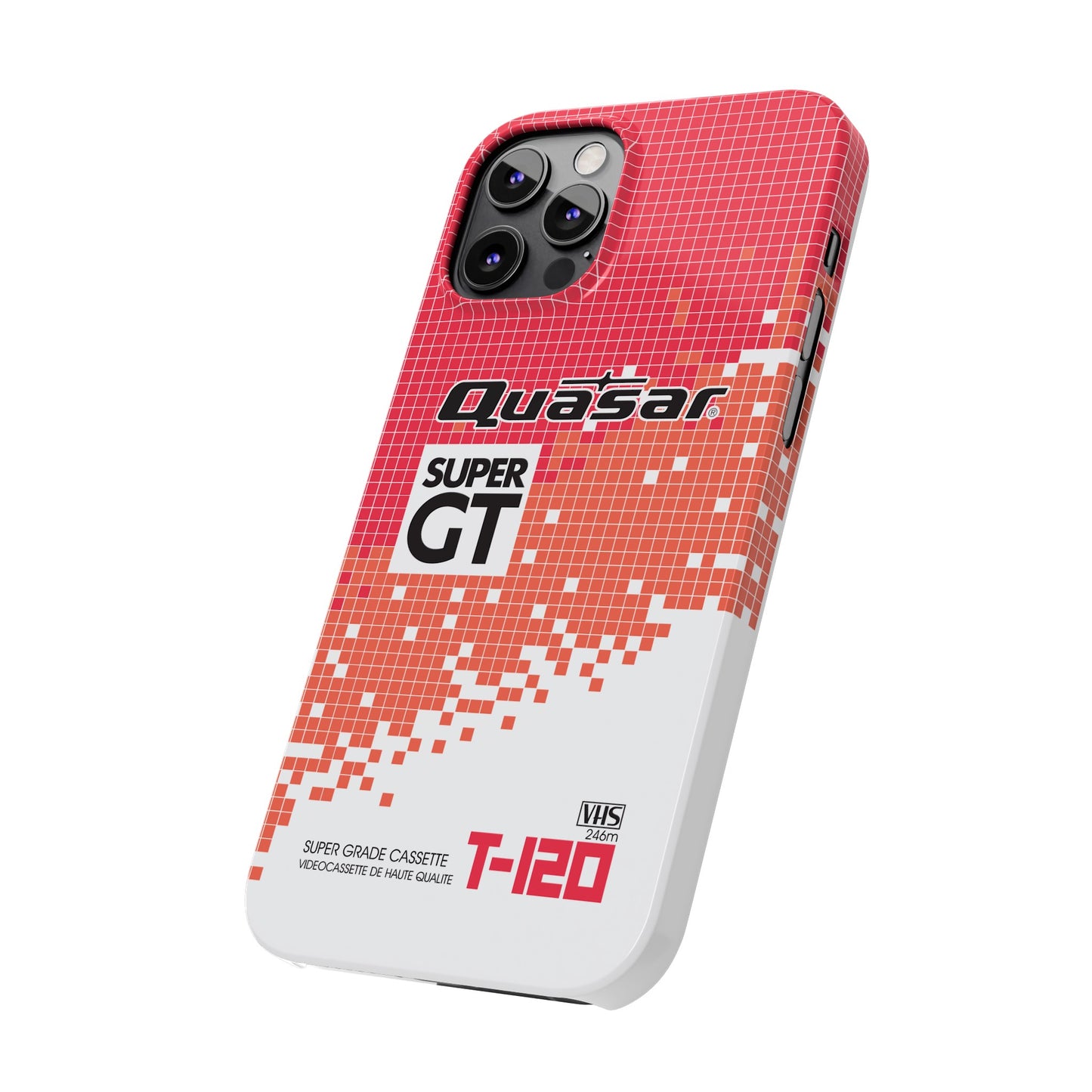 VHS Visions - retro Quasar Super GT T-120 VHS tape inspired slim iPhone cases