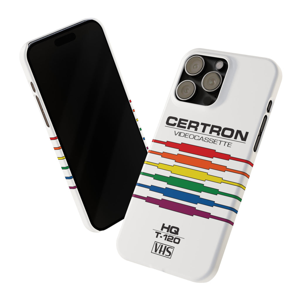 VHS Visions - retro Certron HQ T-120 VHS tape inspired slim iPhone cases