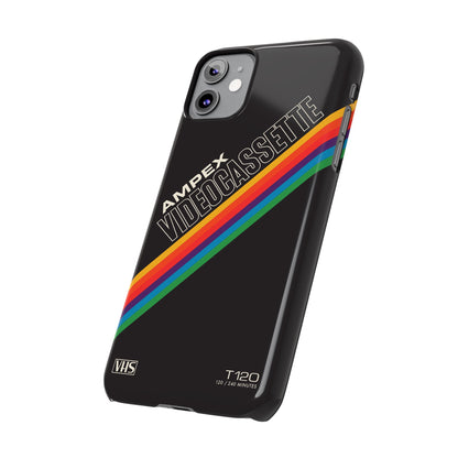 VHS Visions - retro AMPEX T-120 VHS tape inspired slim iPhone cases