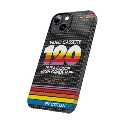 VHS Visions - retro RECOTON Ultra Color High Grade HQ 120 VHS tape inspired slim iPhone cases
