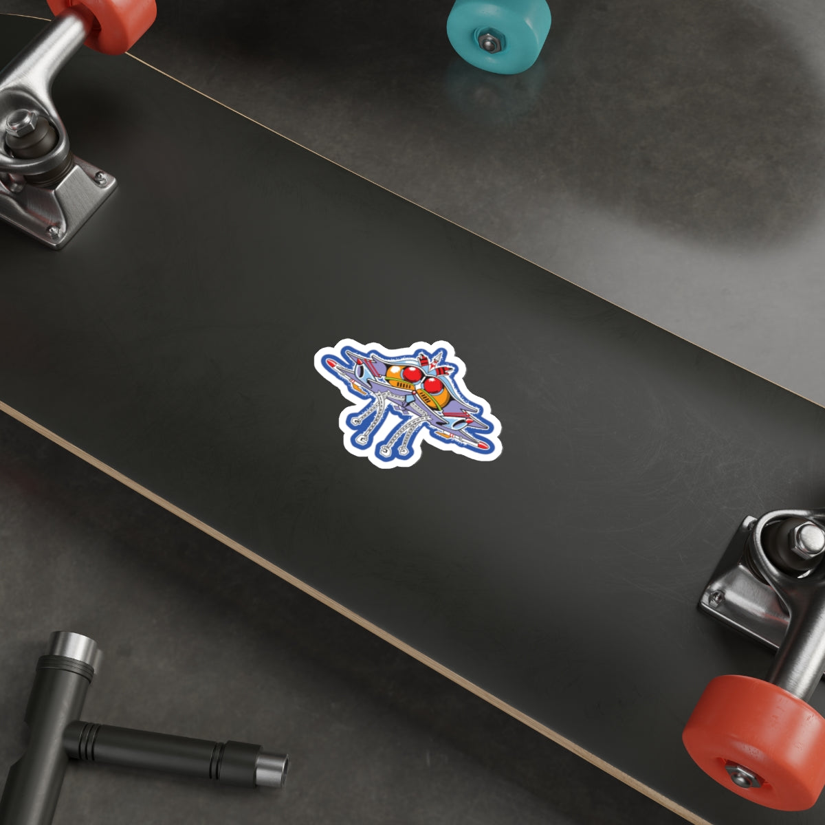 Galaga cabinet art die-cut stickers - Rerun Designs