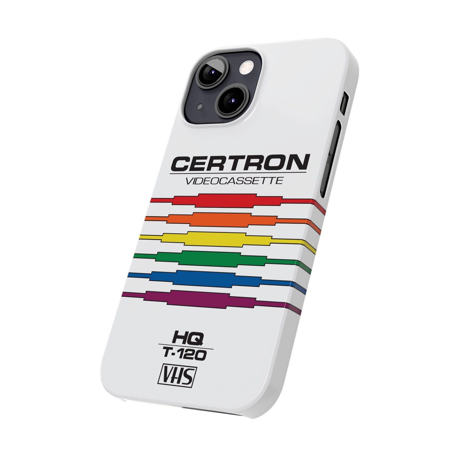 VHS Visions - retro Certron HQ T-120 VHS tape inspired slim iPhone cases