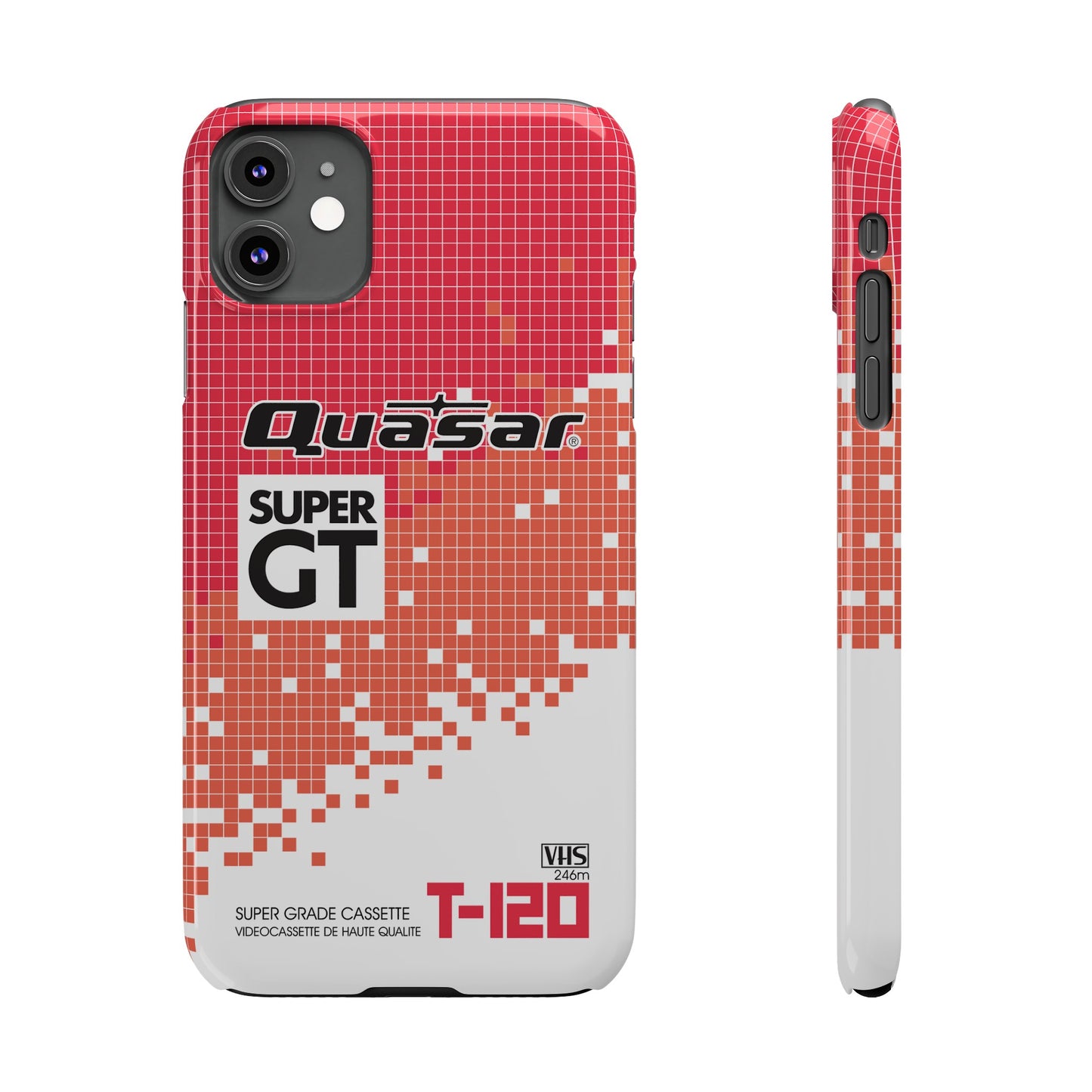 VHS Visions - retro Quasar Super GT T-120 VHS tape inspired slim iPhone cases
