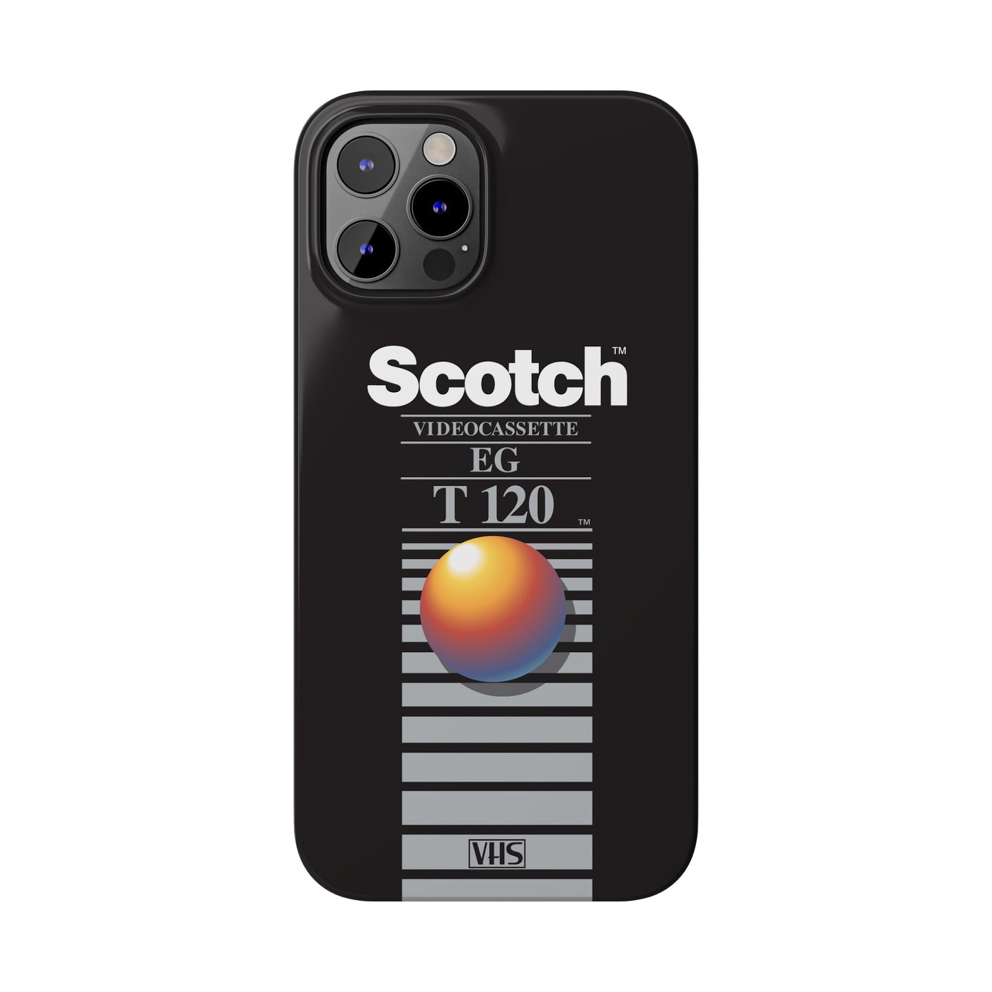 VHS Visions - retro Scotch EG T120 VHS tape inspired slim iPhone cases