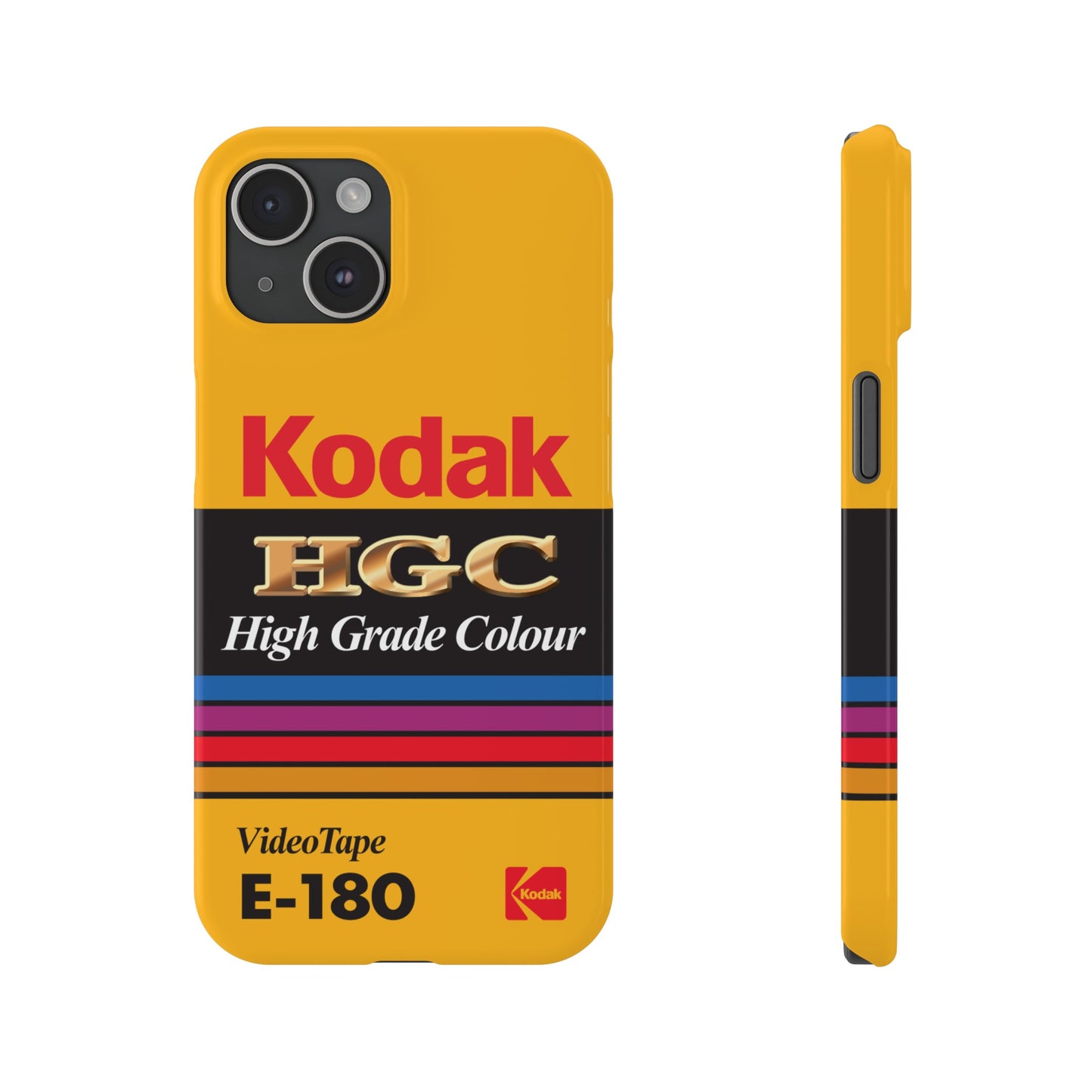 VHS Visions - retro Kodak HGC High Grade Colour E-180 VHS tape inspired slim iPhone cases