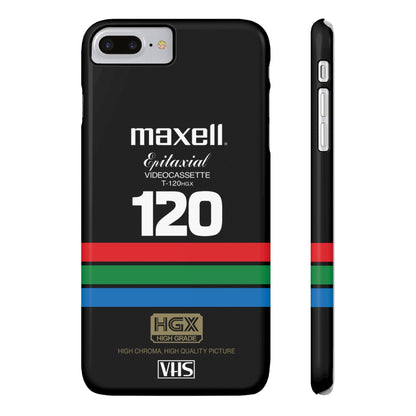 VHS Visions - retro Maxell Epitaxial T-120HGX VHS tape inspired slim iPhone cases