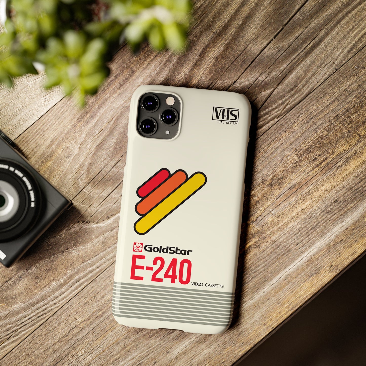 VHS Visions - retro Goldstar E-240 VHS tape inspired slim iPhone cases