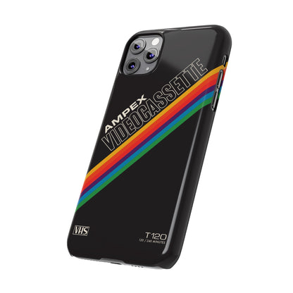 VHS Visions - retro AMPEX T-120 VHS tape inspired slim iPhone cases