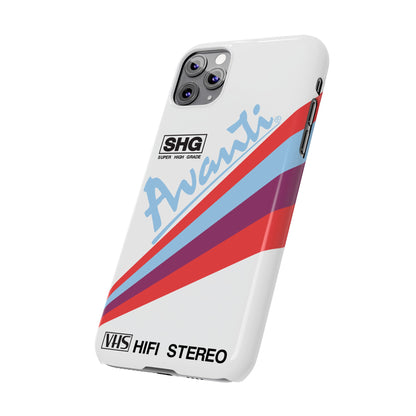 VHS Visions - retro Avanti SHG VHS tape inspired slim iPhone cases