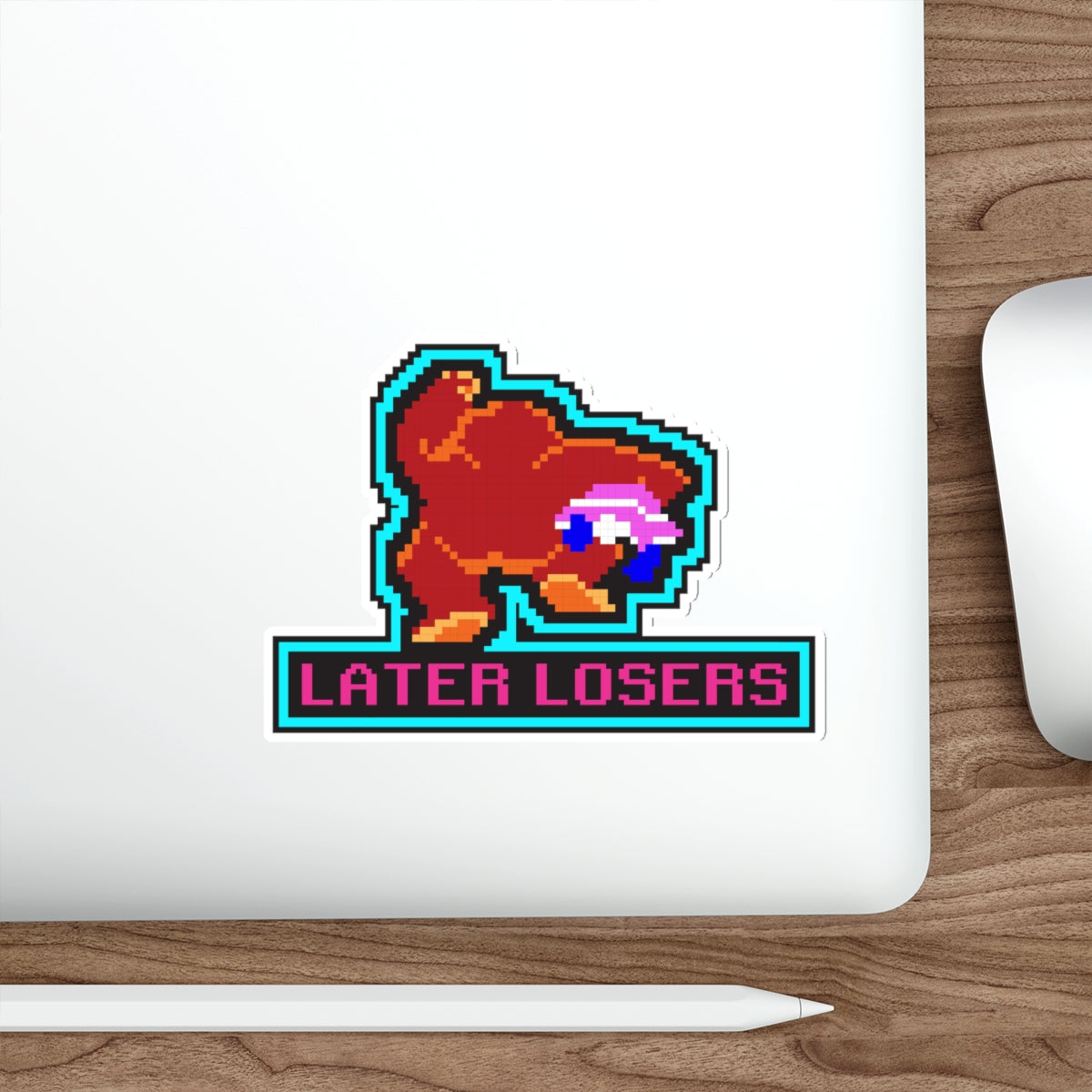 8-bit Legends: DonkeyKong "LATER LOSERS" die-cut stickers - Rerun Designs