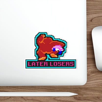 8-bit Legends: DonkeyKong "LATER LOSERS" die-cut stickers - Rerun Designs