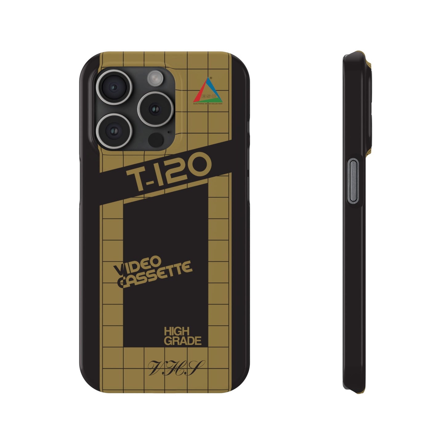 VHS Visions - retro ESC T-120 VHS tape inspired slim iPhone cases